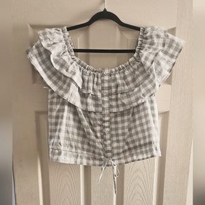 XL Lauren Conrad crop checkered top